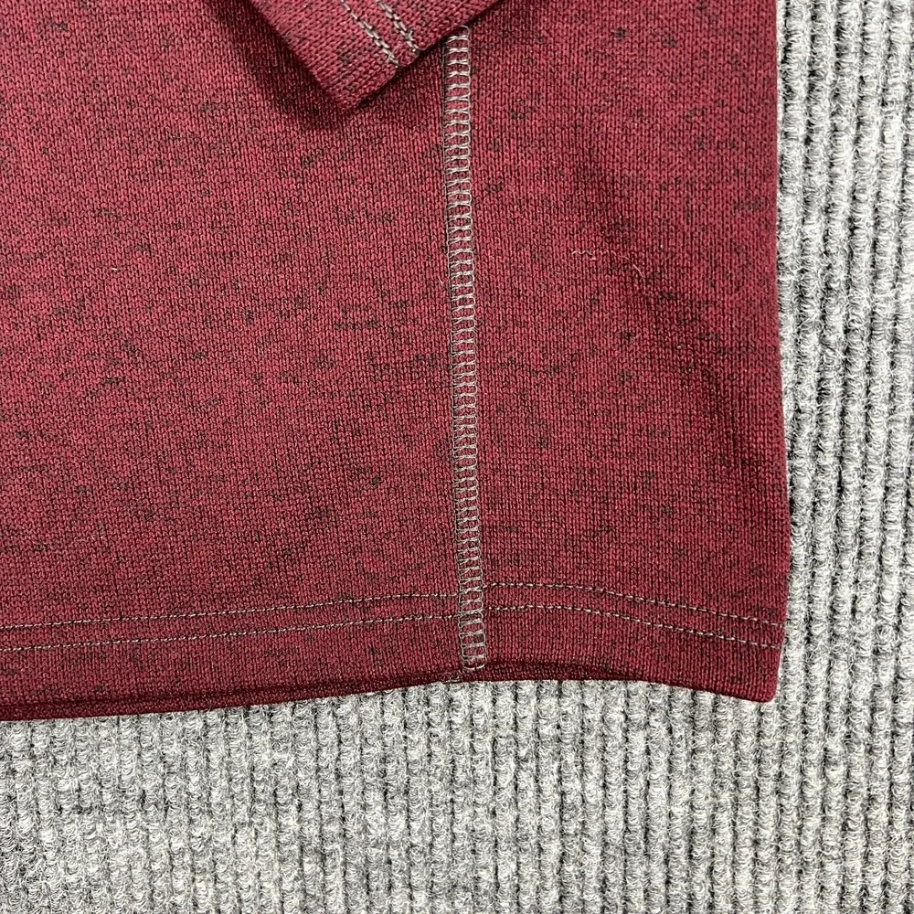 Eddie Bauer Sweater Mens Large Red Long Sleeve 1/4 Snap Outdoor Casual Hiking